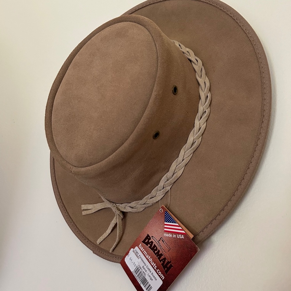Barmah Hat Suede Leather 1061 Outback Men’s Women’s Size Large NWT Made in USA